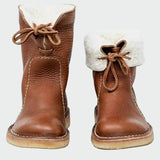 Botas de hombre de cuero impermeable con forro de lana