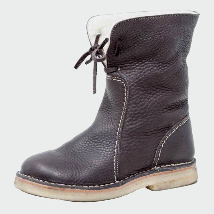 Botas de hombre de cuero impermeable con forro de lana