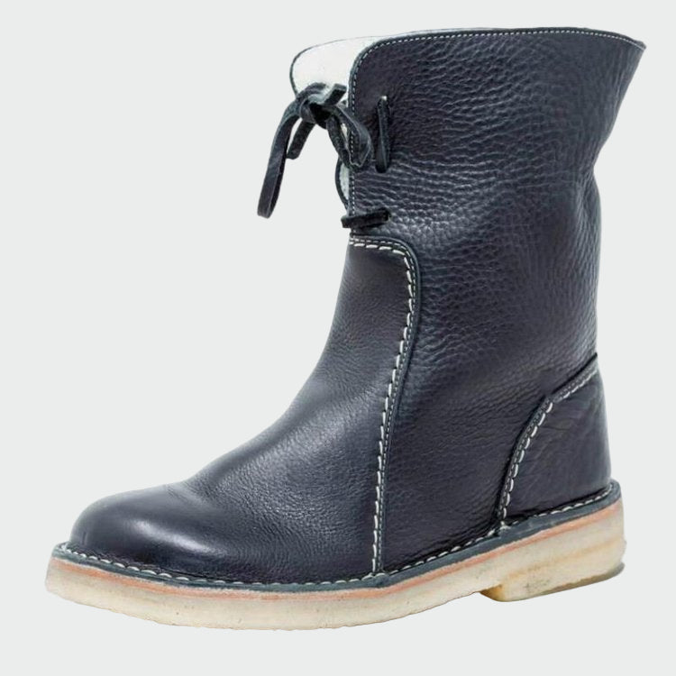 Botas de hombre de cuero impermeable con forro de lana