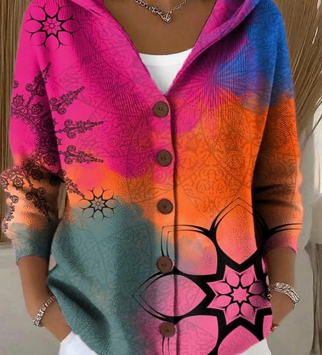 Paloma | Chaqueta de punto con capucha y motivo