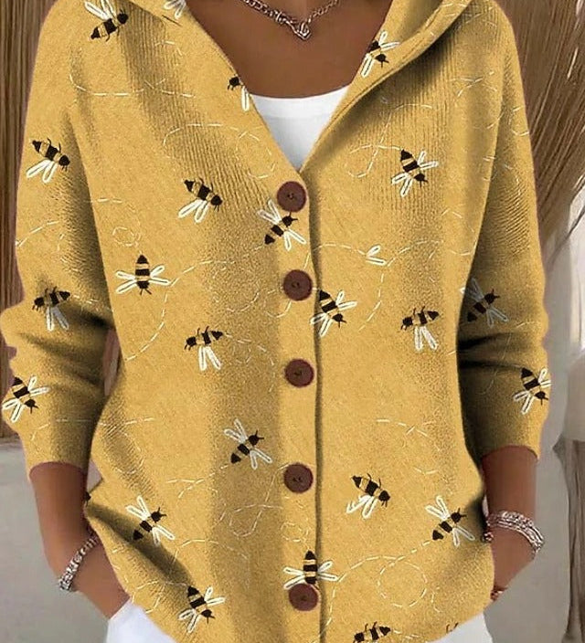 Paloma | Chaqueta de punto con capucha y motivo