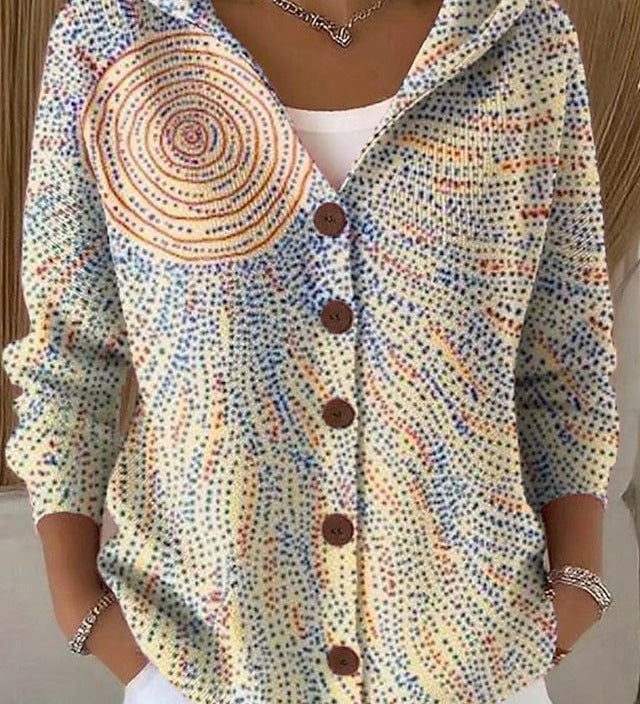 Paloma | Chaqueta de punto con capucha y motivo