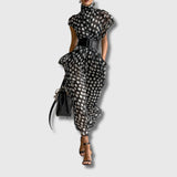 Andrea – Vestido Maxi de Chiffon con Lunares