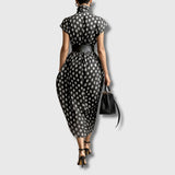 Andrea – Vestido Maxi de Chiffon con Lunares