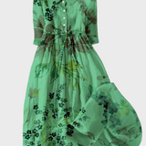 Vestido Verde con Motivo Floral