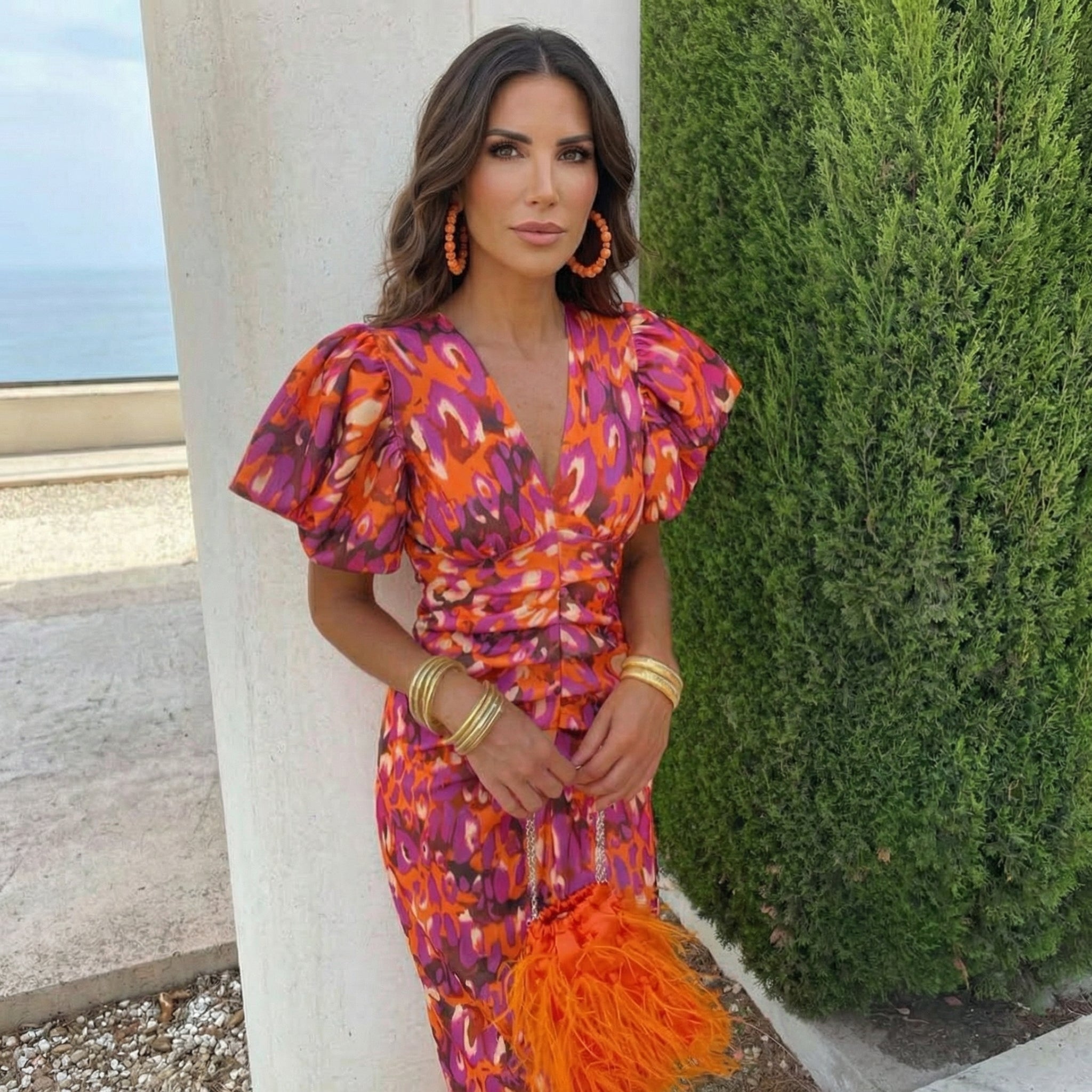 Ani – Vestido elegante con llamativas mangas abullonadas