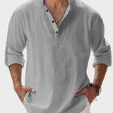 Aege - Camisa de hombre de manga larga