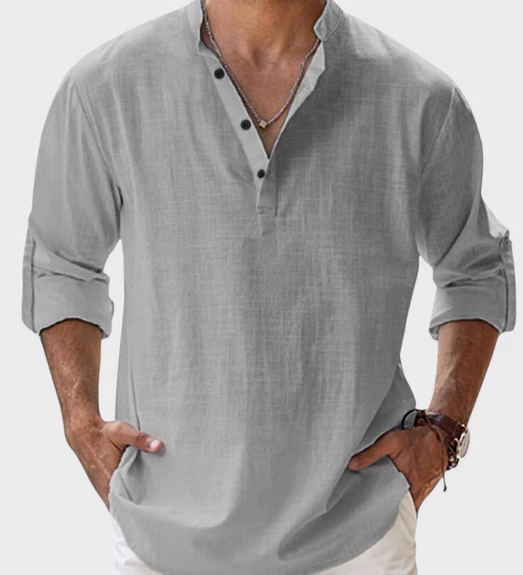 Aege - Camisa de hombre de manga larga