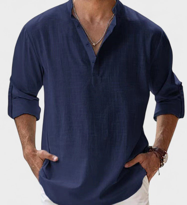 Aege - Camisa de hombre de manga larga