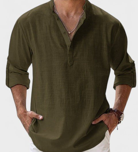 Aege - Camisa de hombre de manga larga