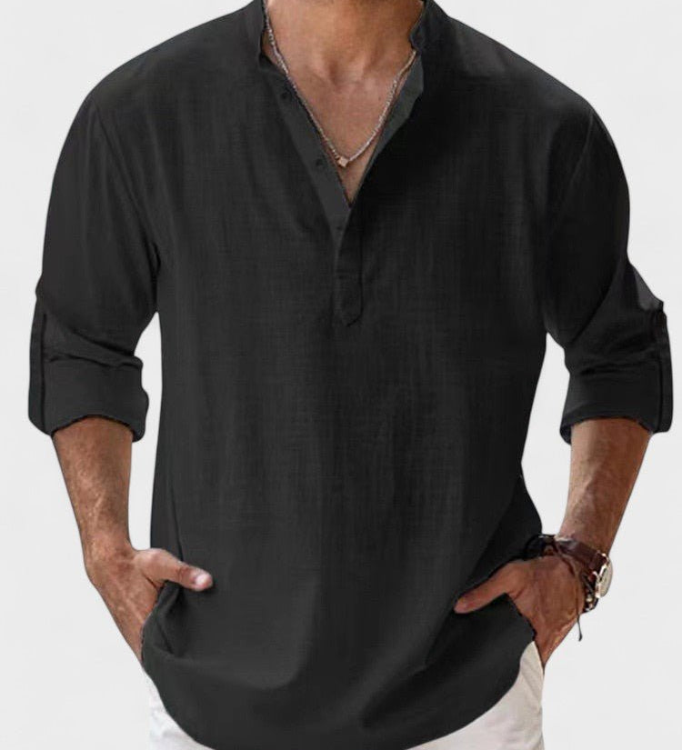 Aege - Camisa de hombre de manga larga