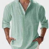 Aege - Camisa de hombre de manga larga