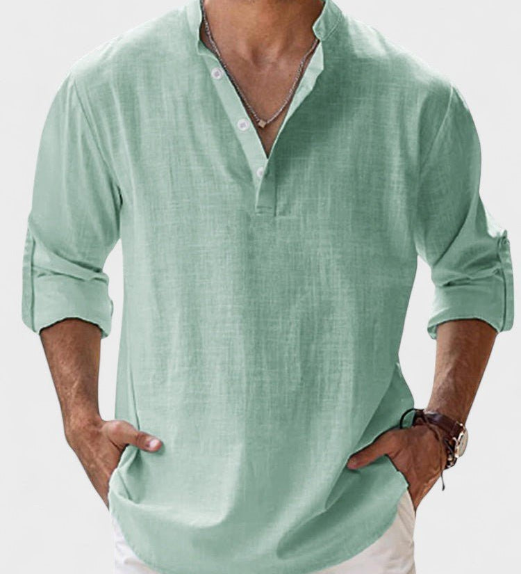 Aege - Camisa de hombre de manga larga