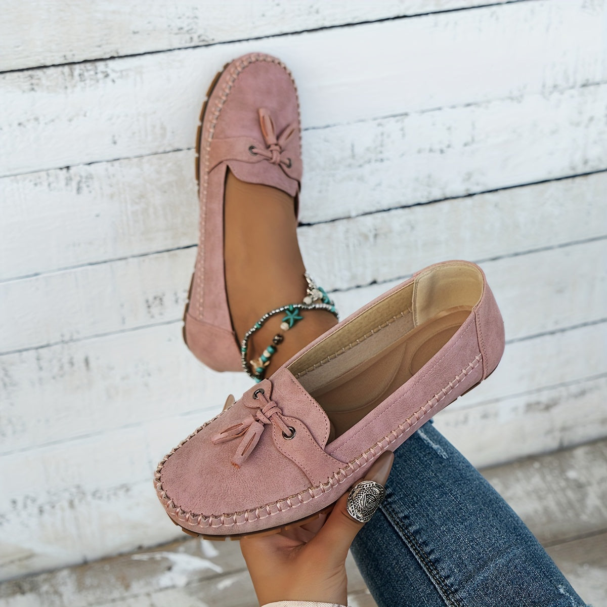 Nadine - Mocasines clásicos con detalle de flecos