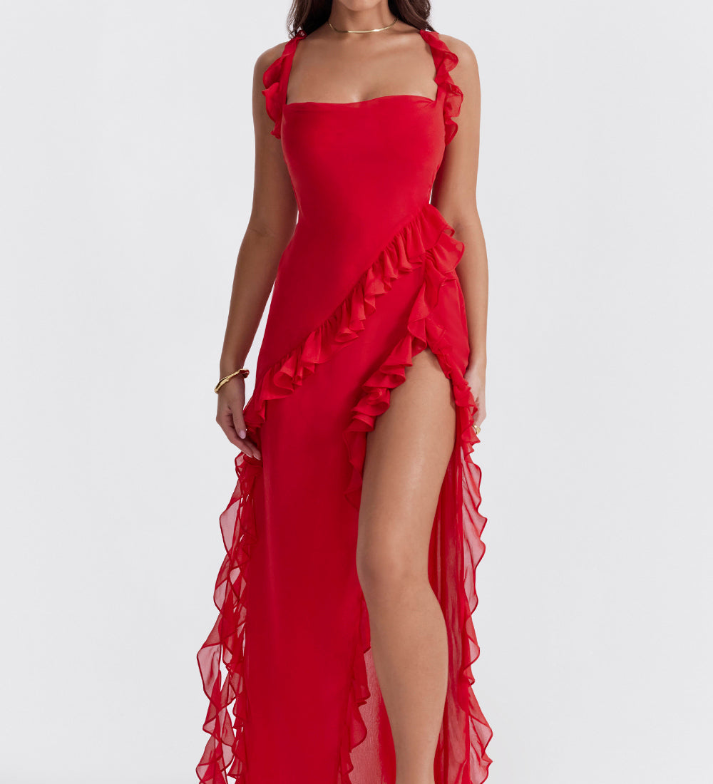 Meissa | Vestido con Volantes Asimétricos