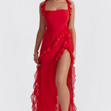 Meissa | Vestido con Volantes Asimétricos