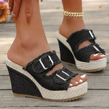 Atelier | Sandalias de Tacón Wedge con Borde Deshilachado