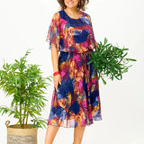 Barbara – Vestido elegante de chiffon con estampado