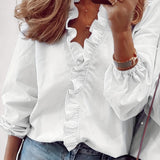 Simona – Blusa fascinante con volantes y escote elegante