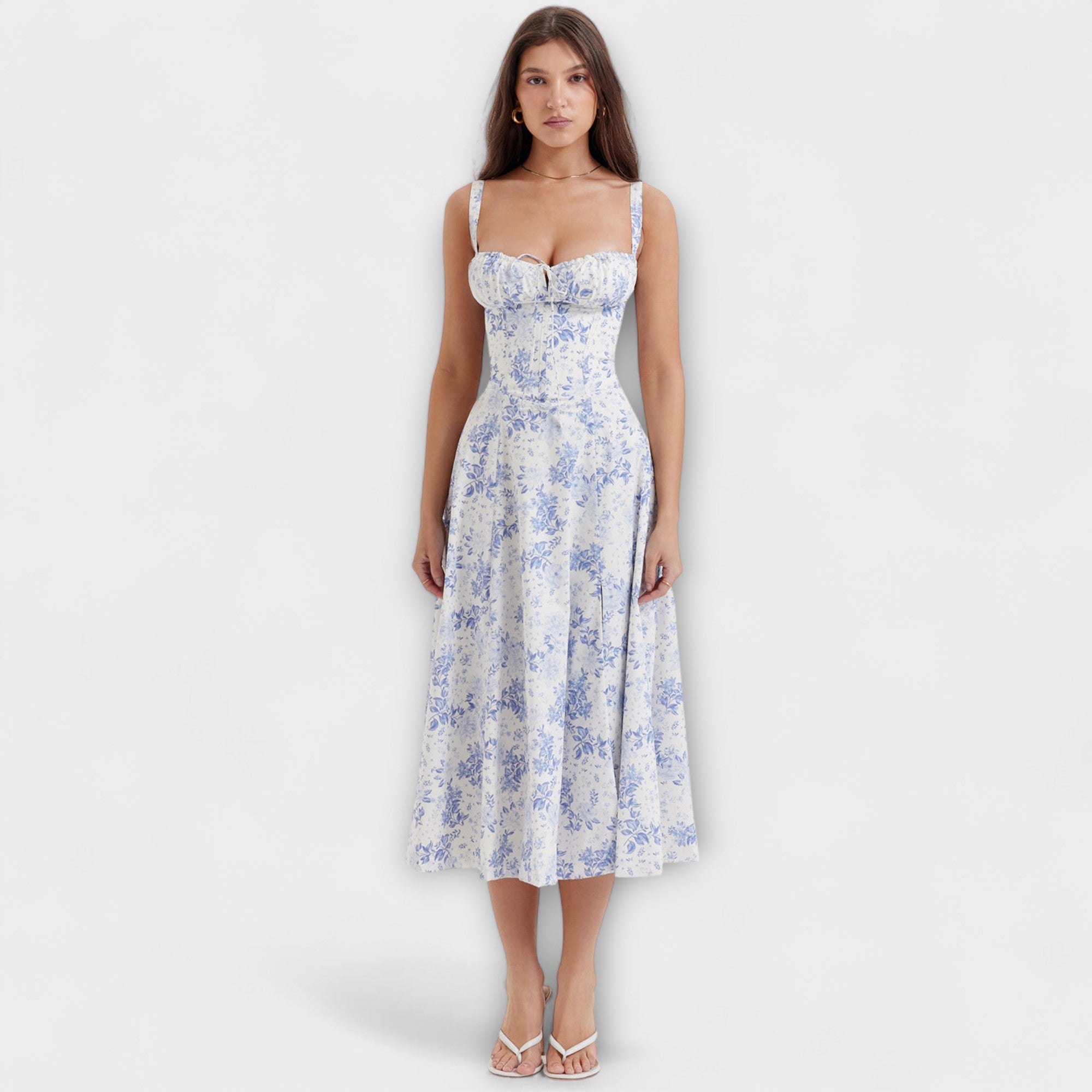 Zipporas – Vestido bustier encantador con motivo floral