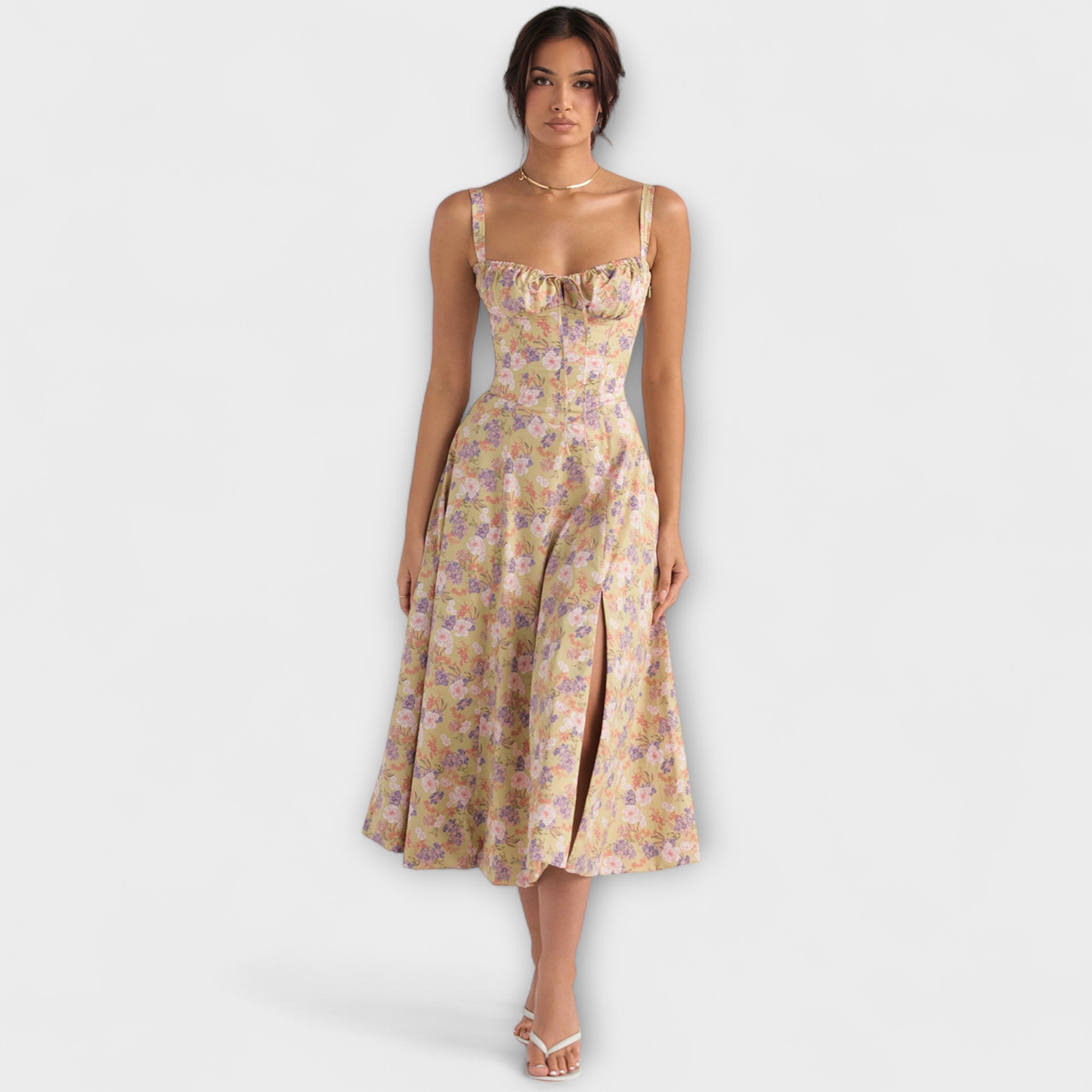 Zipporas – Vestido bustier encantador con motivo floral