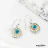 Pendientes Boho Saturno: Turquesa & Oro