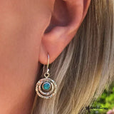 Pendientes Boho Saturno: Turquesa & Oro