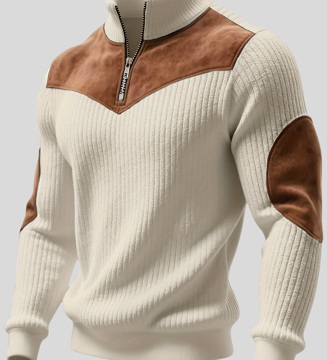 Kortez – Suéter Tricot Casual con Media Cremallera