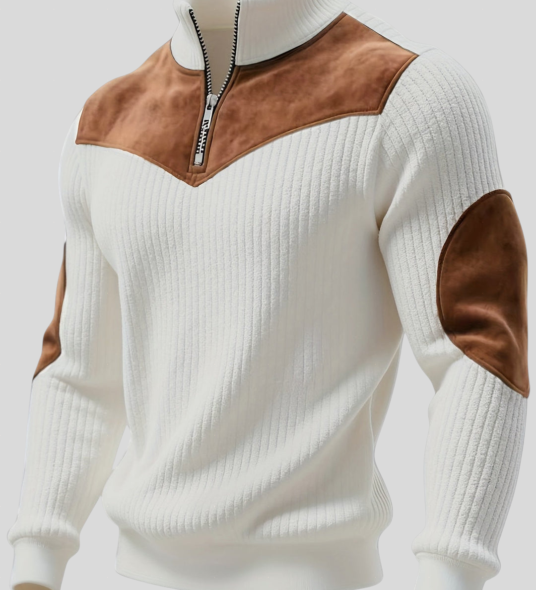 Kortez – Suéter Tricot Casual con Media Cremallera