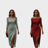 Evelyn - Vestido elegante con hombros descubiertos