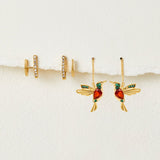 Pendientes en forma de colibrí
