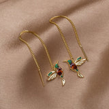 Pendientes en forma de colibrí