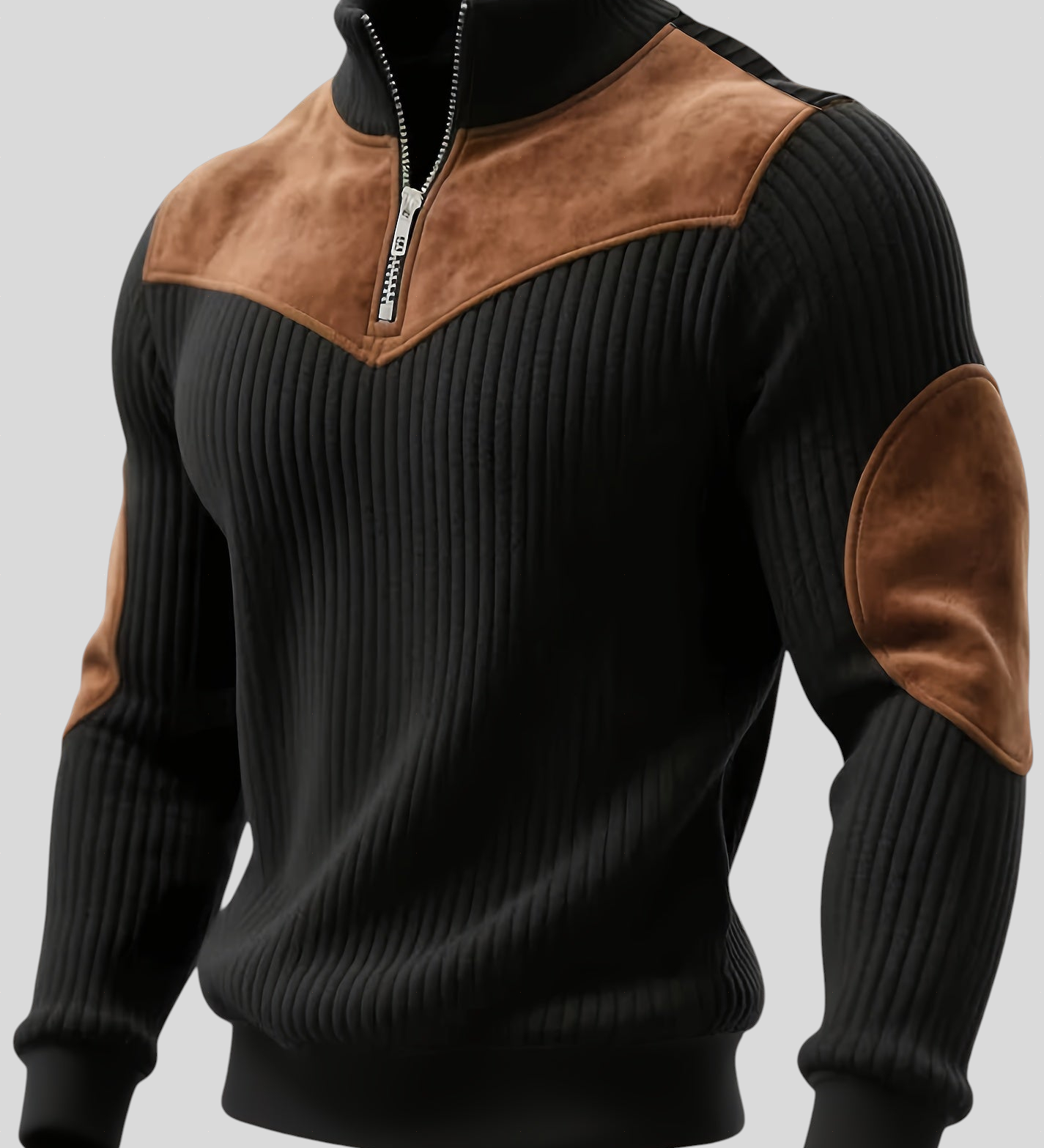 Kortez – Suéter Tricot Casual con Media Cremallera