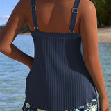 Julia | Tankini rayado con parte inferior de baño de dos piezas