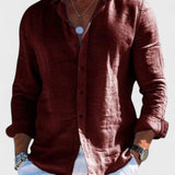 Dennis - Camisa casual de lino para hombre