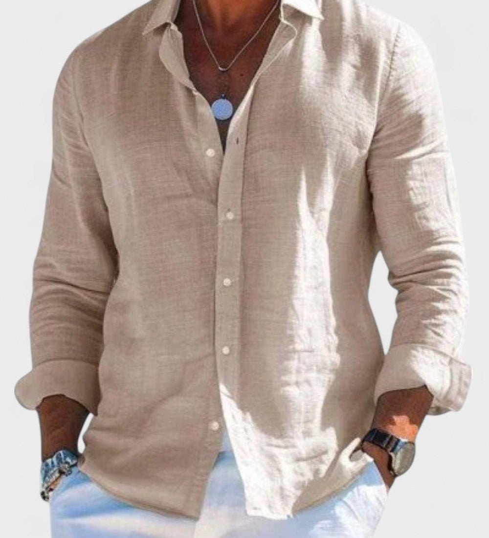 Dennis - Camisa casual de lino para hombre