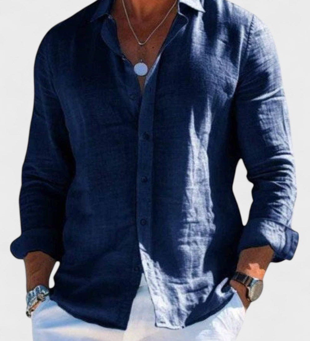 Dennis - Camisa casual de lino para hombre