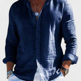 Dennis - Camisa casual de lino para hombre