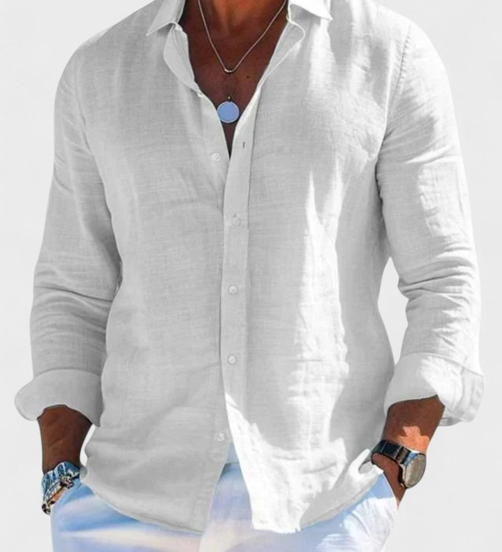 Dennis - Camisa casual de lino para hombre