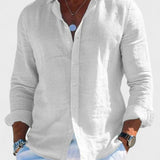 Dennis - Camisa casual de lino para hombre