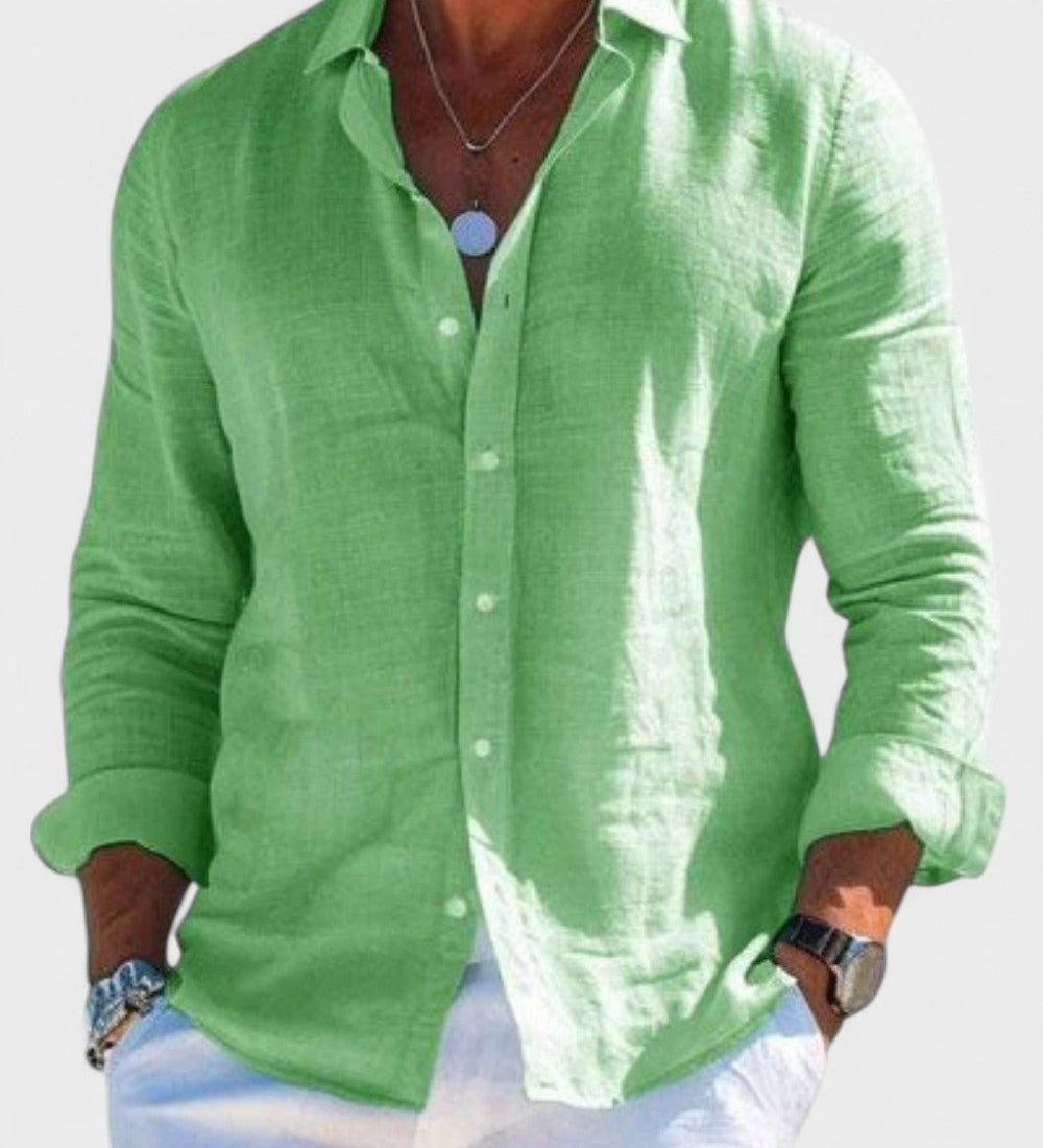 Dennis - Camisa casual de lino para hombre