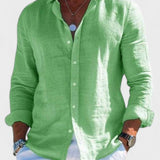 Dennis - Camisa casual de lino para hombre
