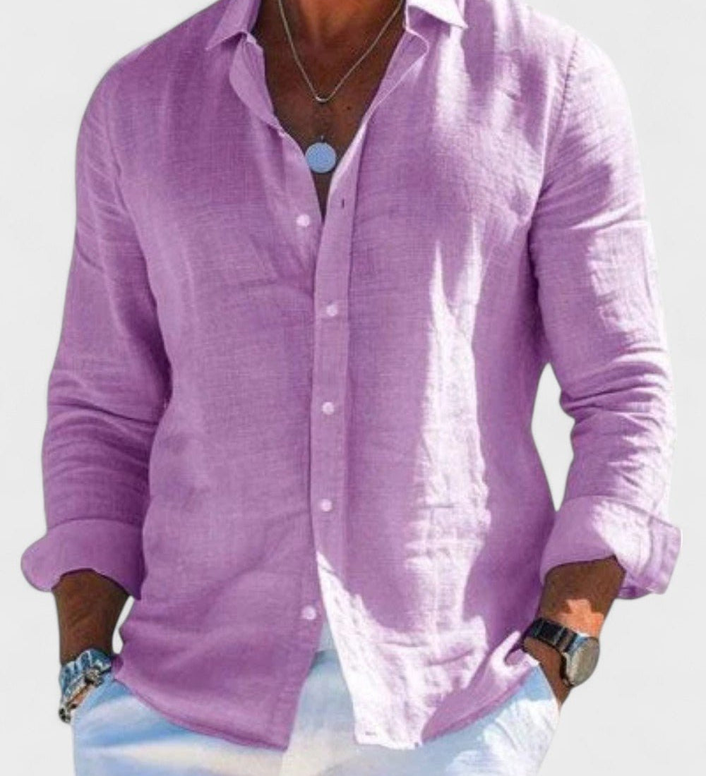 Dennis - Camisa casual de lino para hombre