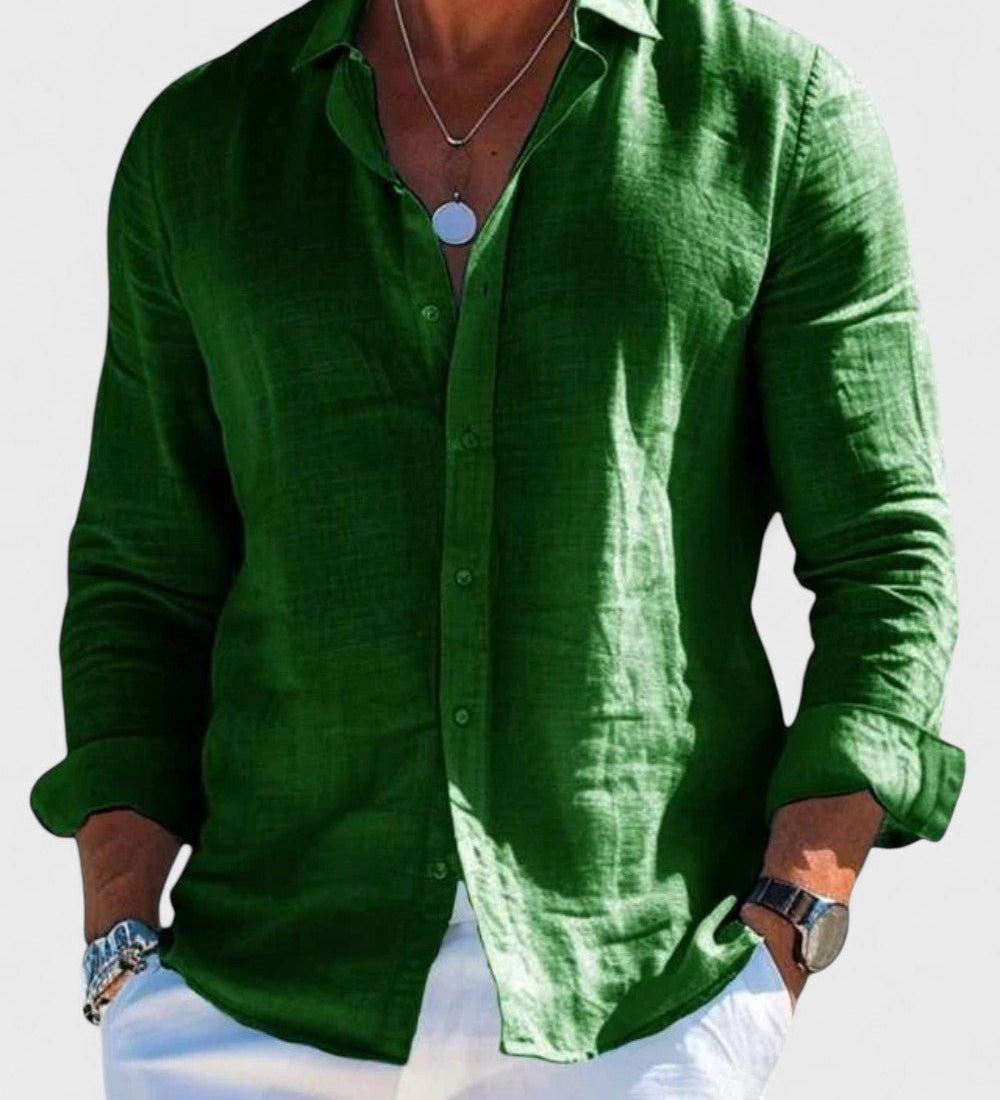 Dennis - Camisa casual de lino para hombre