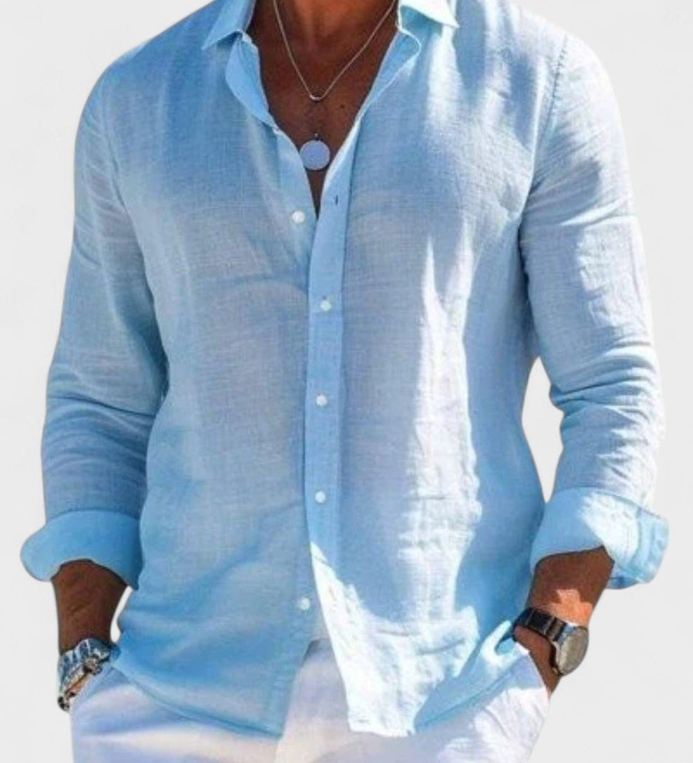Dennis - Camisa casual de lino para hombre