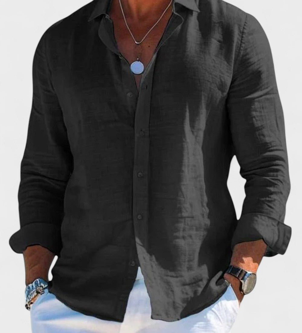 Dennis - Camisa casual de lino para hombre