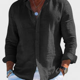 Dennis - Camisa casual de lino para hombre