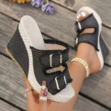 Atelier | Sandalias de Tacón Wedge con Borde Deshilachado