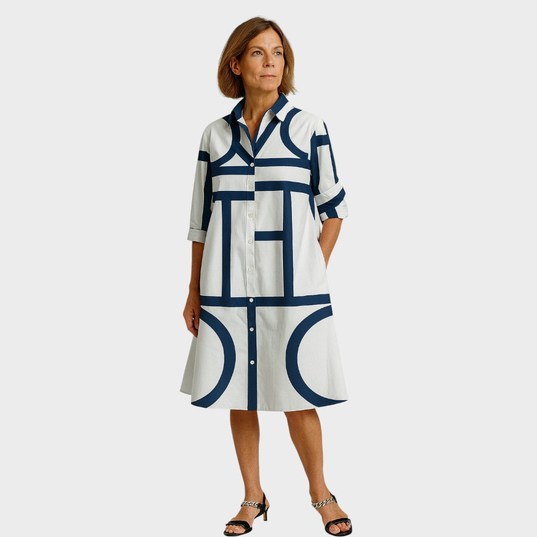Petra - Vestido con motivo geométrico