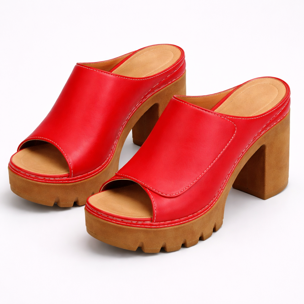 Lana – Sandalias de Cuero con Tacón Alto